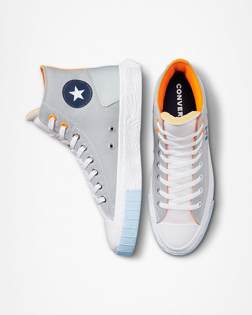 Tenisky Vysoke Converse Chuck Taylor Alt Star Reflective Shine Damske Siva Biele Oranžové | SK EQIBL5